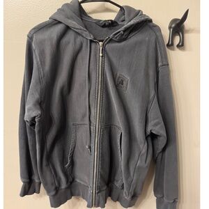 Teddy Fresh Washed Charcoal Full-Zip Hoodie – Size M